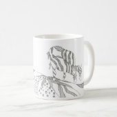 Abstract stick figure custom mug giraffe コーヒーマグカップ (正面右)