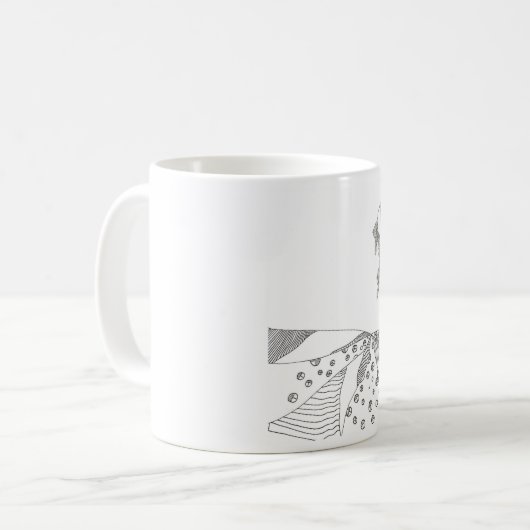 Abstract stick figure custom mug giraffe コーヒーマグカップ (正面左)