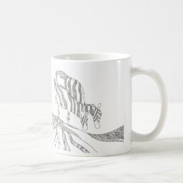 Abstract stick figure custom mug giraffe コーヒーマグカップ
