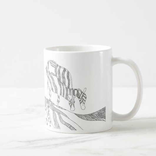 Abstract stick figure custom mug giraffe コーヒーマグカップ (右)