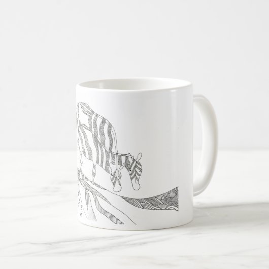 Abstract stick figure custom mug giraffe コーヒーマグカップ (正面右)