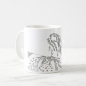 Abstract stick figure custom mug giraffe コーヒーマグカップ (正面左)