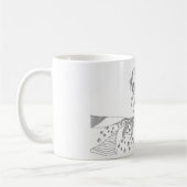 Abstract stick figure custom mug giraffe コーヒーマグカップ (左)