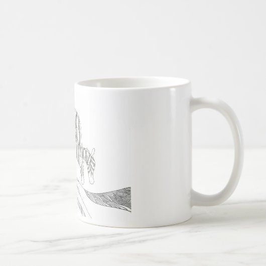 Abstract stick figure custom mug giraffe コーヒーマグカップ (右)