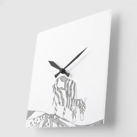 Abstract stick figure custom mug giraffe スクエア壁時計 (傾斜)