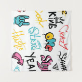 Abstract street graffiti lettering elements with g タペストリー (正面(横))