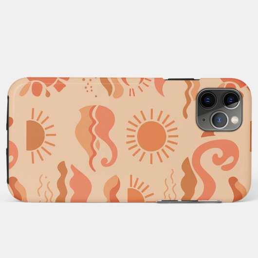 Abstract Summer Sun and Waves Pattern Case-Mate iPhoneケース (裏面(横))
