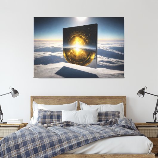 Abstract Sun Stone キャンバスプリント (インサイチュ (寝室))