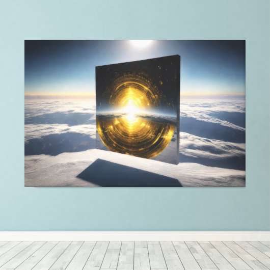 Abstract Sun Stone キャンバスプリント (インサイチュ (ウッドフロア))