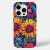 Abstract Sunflower Floral - iPhone 15 Pro Cases Case-Mate iPhoneケース (裏面)