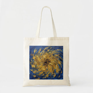 Abstract Sunflower Swirl Van Gogh Style Blue Art トートバッグ