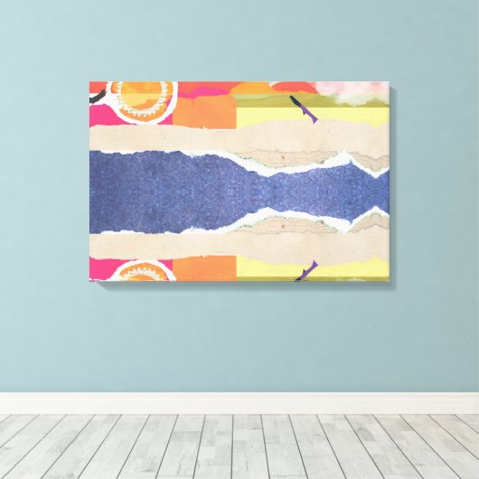 abstract sunset and beach design wall art キャンバスプリント (インサイチュ (ウッドフロア))