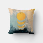 Abstract Sunset – Golden Calm Over Horizons クッション (正面)