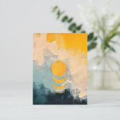 Abstract Sunset – Golden Calm Over Horizons ポストカード (スタンド正面)