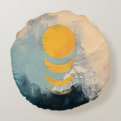 Abstract Sunset – Golden Calm Over Horizons ラウンドクッション (裏面)