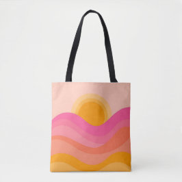 Abstract Sunset Tote Bag | Pastel Wave トートバッグ