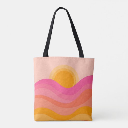 Abstract Sunset Tote Bag | Pastel Wave トートバッグ (裏面)