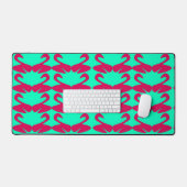 Abstract Swan Teal and Pink Mouse Pad デスクマット (キーボード&マウス)