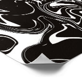 Abstract Swirl Art - Black and White ポスター (角)