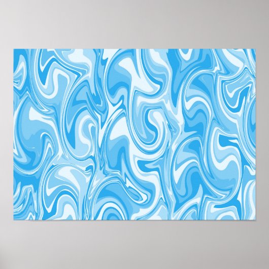 Abstract Swirl Art - Blue ポスター (正面)