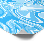 Abstract Swirl Art - Blue ポスター (角)
