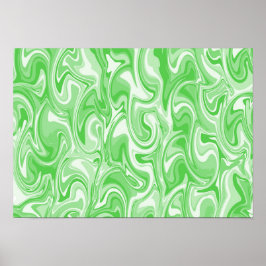 Abstract Swirl Art - Green ポスター