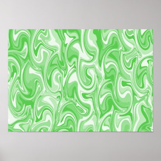Abstract Swirl Art - Green ポスター (正面)