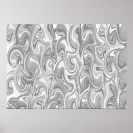 Abstract Swirl Art - Grey ポスター