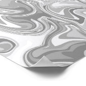 Abstract Swirl Art - Grey ポスター (角)