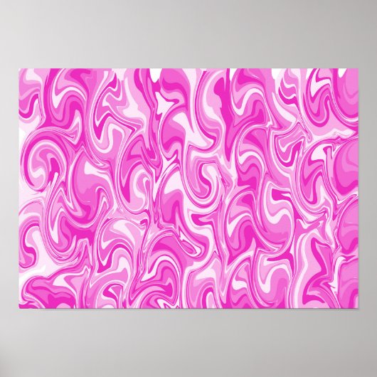 Abstract Swirl Art - Magenta ポスター (正面)