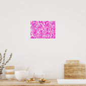 Abstract Swirl Art - Magenta ポスター (キッチン)