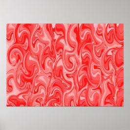 Abstract Swirl Art - Red ポスター