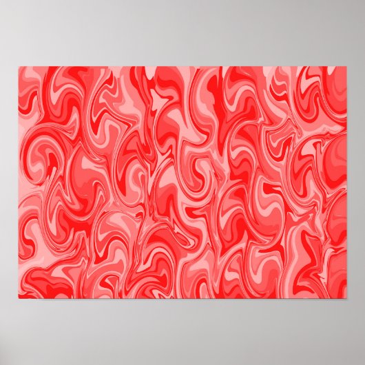 Abstract Swirl Art - Red ポスター (正面)