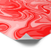 Abstract Swirl Art - Red ポスター (角)