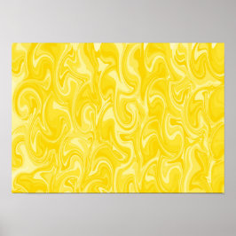 Abstract Swirl Art - Yellow ポスター