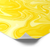 Abstract Swirl Art - Yellow ポスター (角)