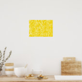 Abstract Swirl Art - Yellow ポスター (キッチン)
