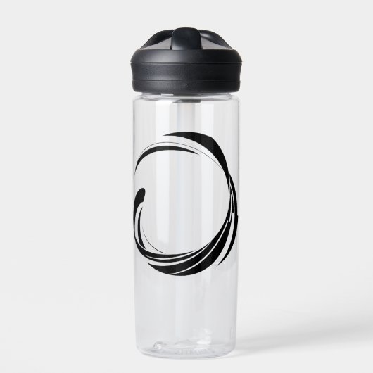 Abstract Swirl Circle Design – curved ring artwork ウォーターボトル (正面)