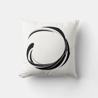 Abstract Swirl Circle Design – curved ring artwork クッション