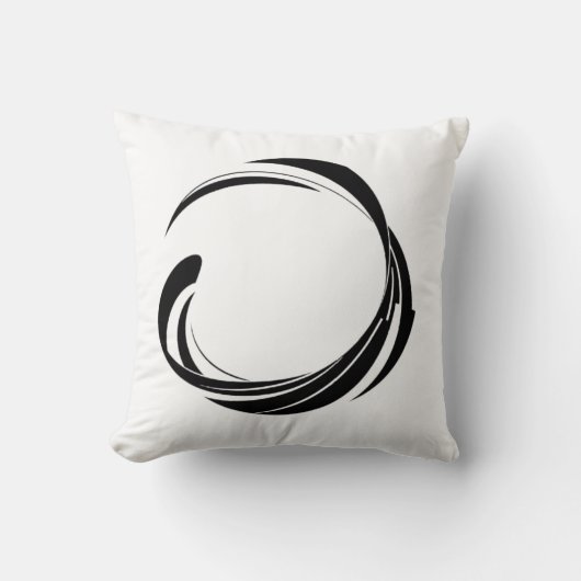 Abstract Swirl Circle Design – curved ring artwork クッション (正面)