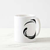 Abstract Swirl Circle Design – curved ring artwork コーヒーマグカップ (正面右)
