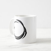 Abstract Swirl Circle Design – curved ring artwork コーヒーマグカップ (正面左)