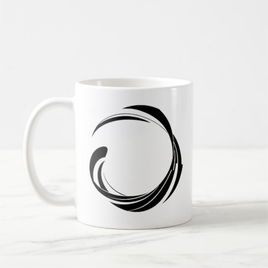 Abstract Swirl Circle Design – curved ring artwork コーヒーマグカップ (左)