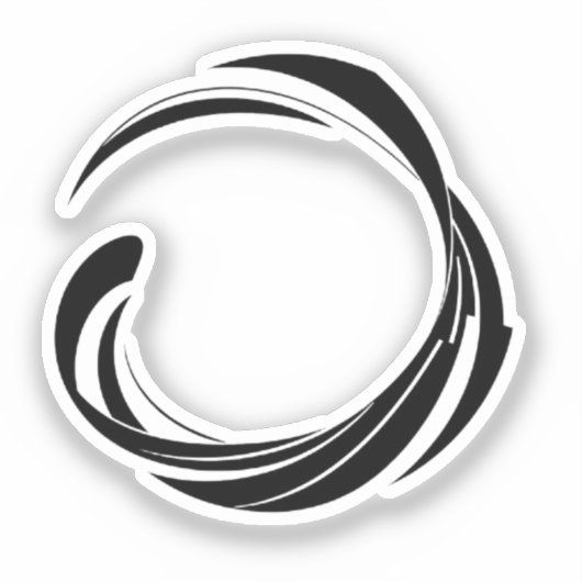 Abstract Swirl Circle Design – curved ring artwork シール (正面)