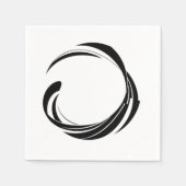Abstract Swirl Circle Design – curved ring artwork スタンダードカクテルナプキン (正面)