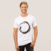 Abstract Swirl Circle Design – curved ring artwork トライブレンドTシャツ (正面全面)