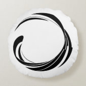 Abstract Swirl Circle Design – curved ring artwork ラウンドクッション (正面)