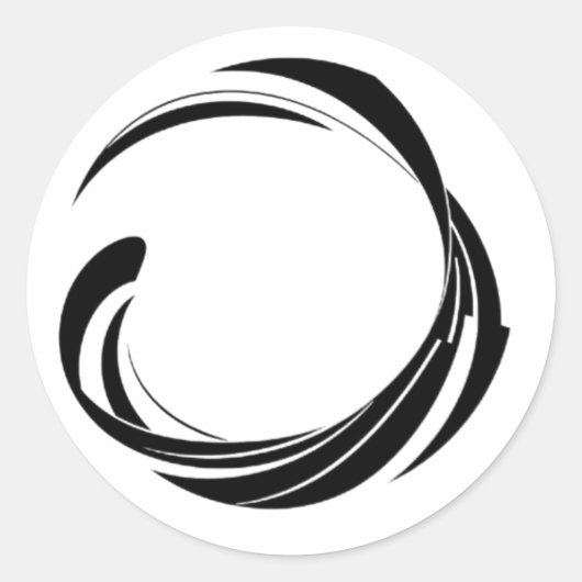 Abstract Swirl Circle Design – curved ring artwork ラウンドシール (正面)