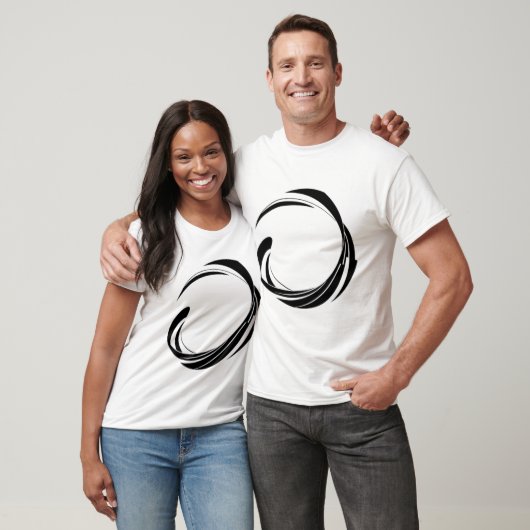 Abstract Swirl Circle Design – curved ring artwork Tシャツ (ユニセックス)