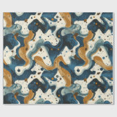 Abstract Swirl Pattern in Earthy Blues for Dad ラッピングペーパー (フラット)